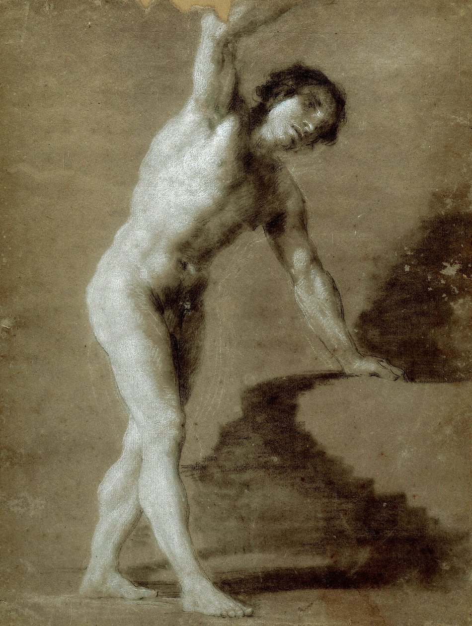 Escola de Desenho, c. 1790 (desenho a carvão sobre papel cinzento) de Francisco de Goya