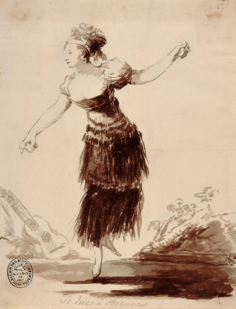 Se hizo a oscuras (Ela foi criada pela sombra) de Francisco de Goya