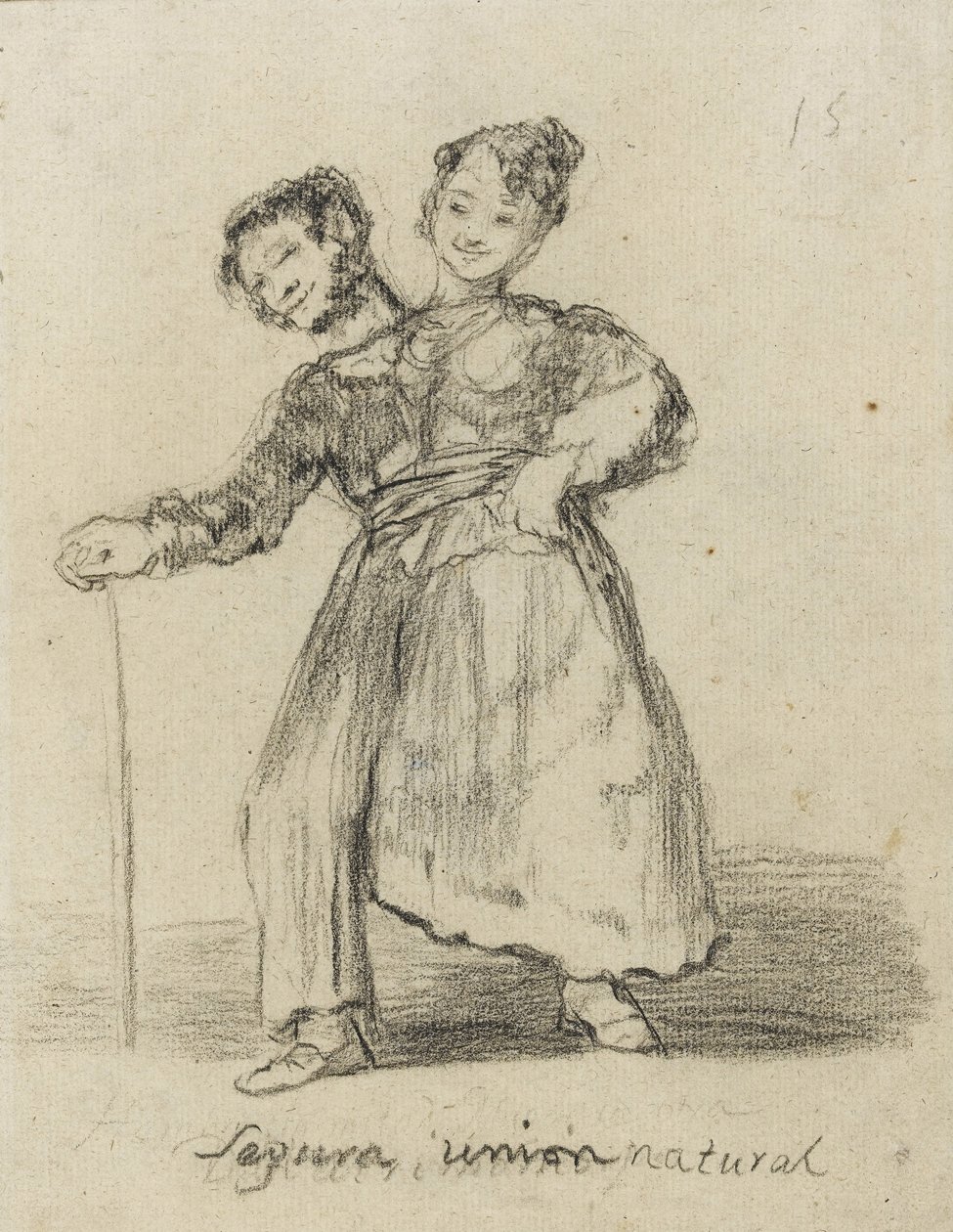Segura Union Natural, 1819-28 (giz preto sobre papel) de Francisco de Goya
