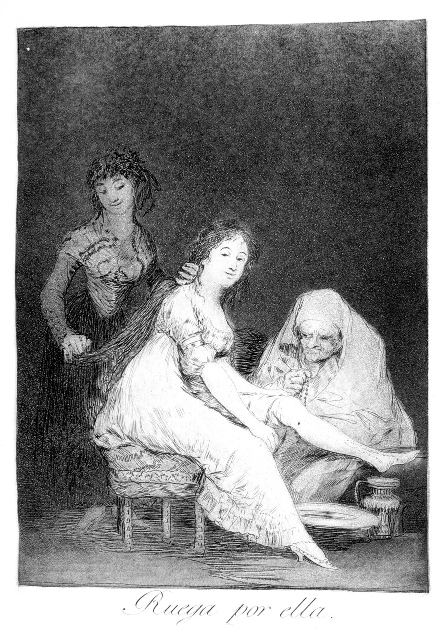 Ela ora por ela, 1799 de Francisco de Goya