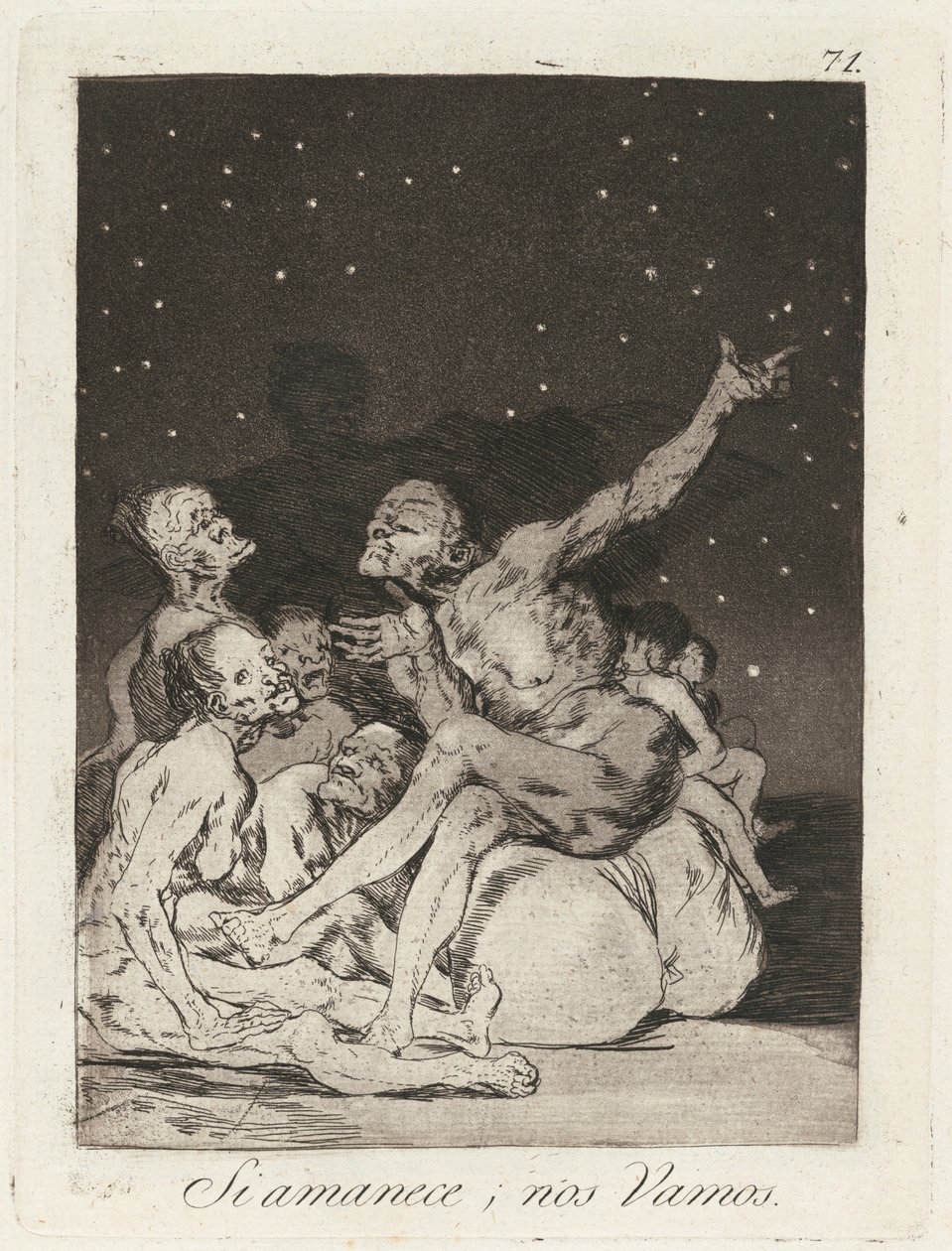 Si amanec; nos vamos (Quando o dia raiar, estaremos fora) de Francisco de Goya