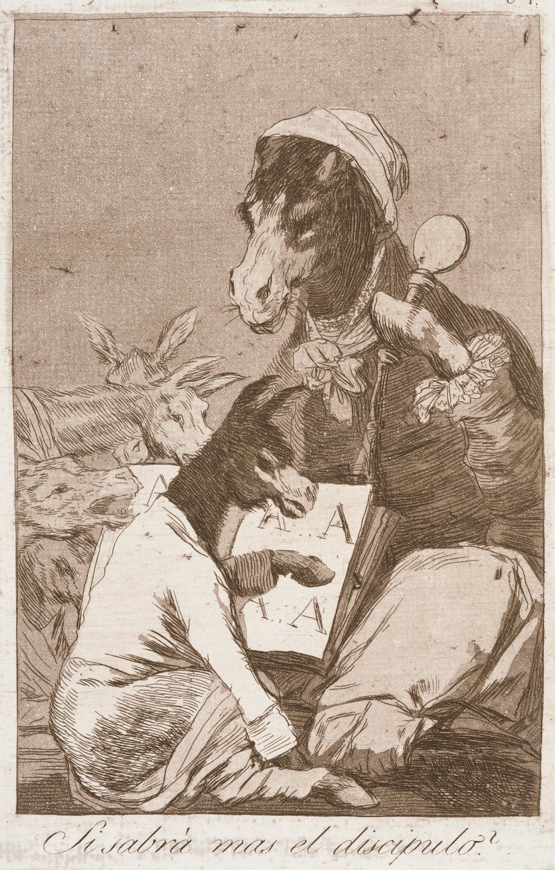 Si sabrá mas el discipulo (O aluno deveria saber mais) de Francisco de Goya