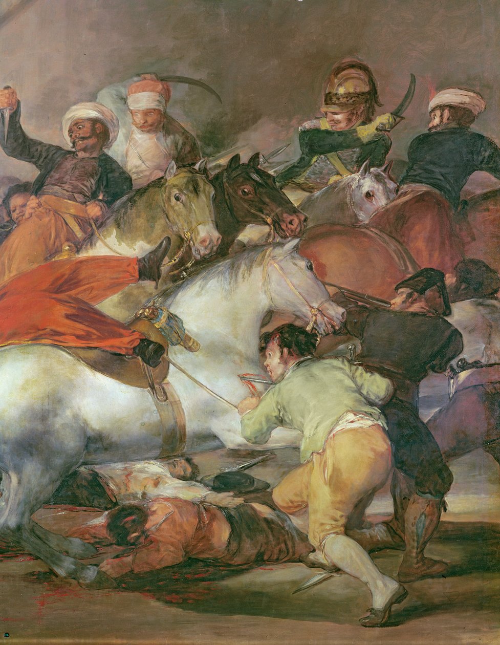 2 de maio de 1808, Madri ou A Batalha dos Mamelucos, detalhe do canto inferior direito, 1814 óleo sobre tela de Francisco de Goya