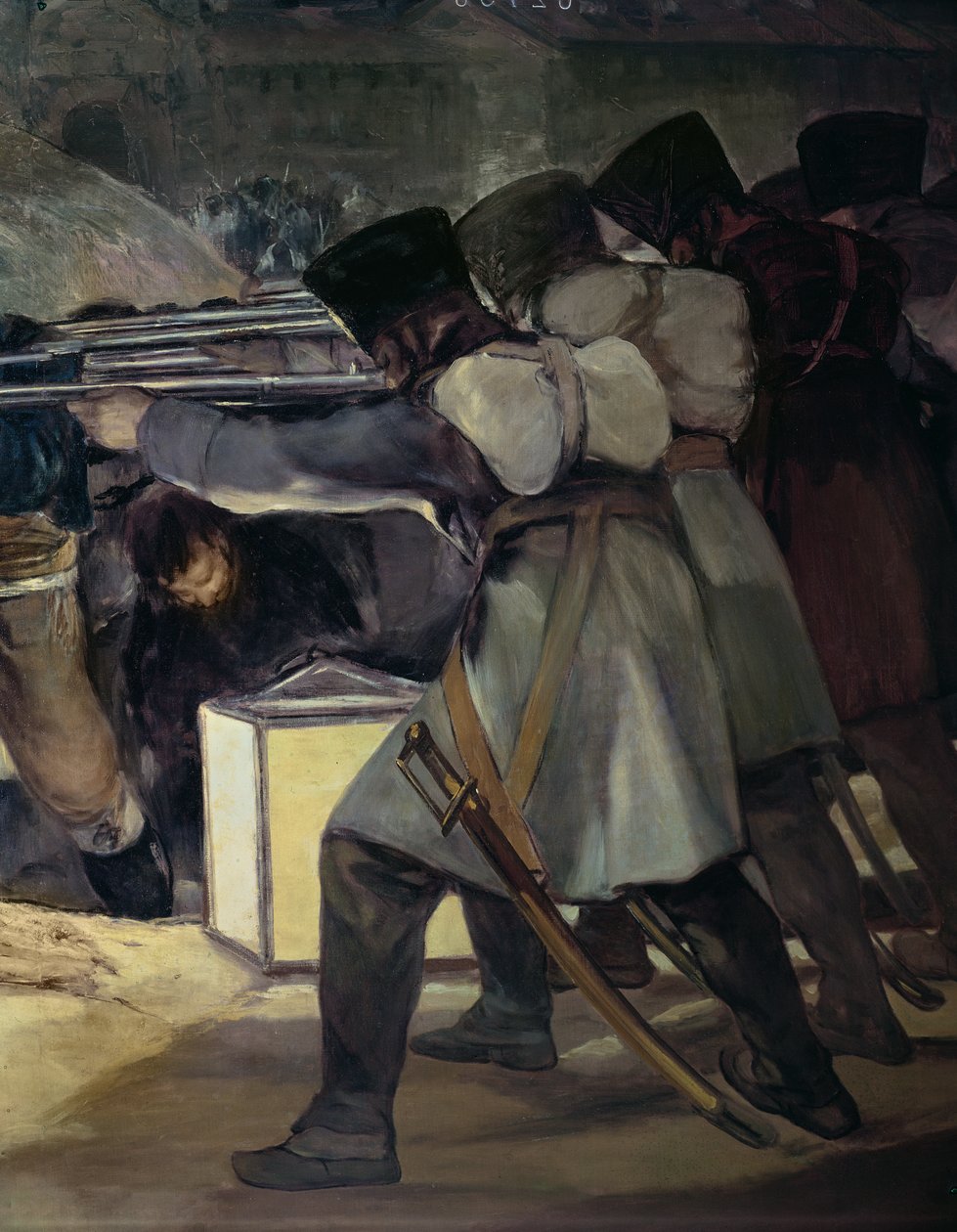 O 3 de maio de 1808, Madri detalhe dos infantes, 1814 óleo sobre tela de Francisco de Goya