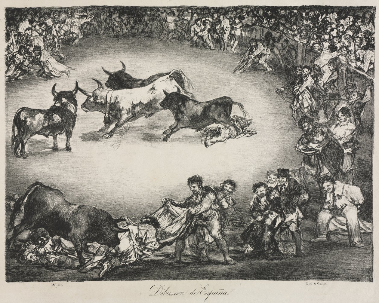 Os touros de Bordéus: entretenimento espanhol de Francisco de Goya