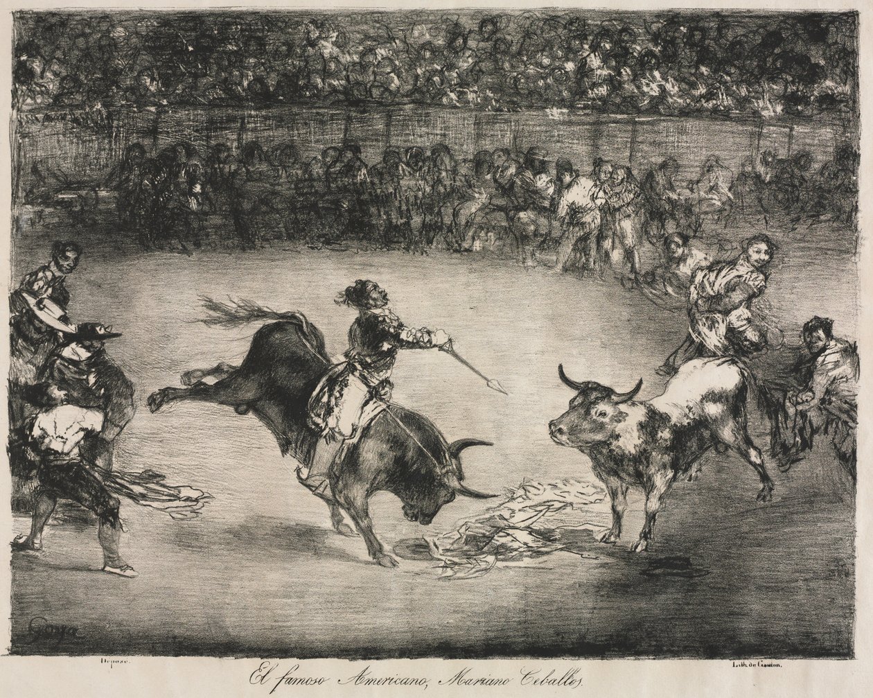 Os touros de Bordeaux: o famoso americano, Mariano Ceballos de Francisco de Goya