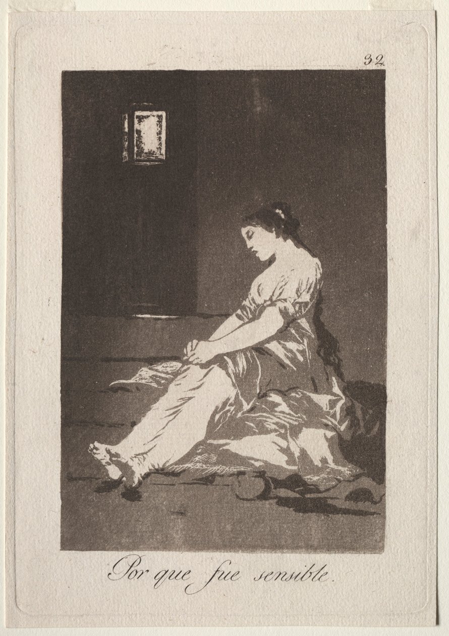 Os Caprichos: porque ela era suscetível, 1799. de Francisco de Goya
