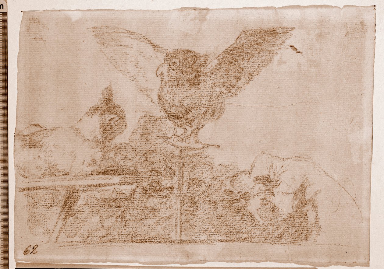 Os Desastres da Guerra : Cat Pantomime (desenho preparatório de Francisco de Goya