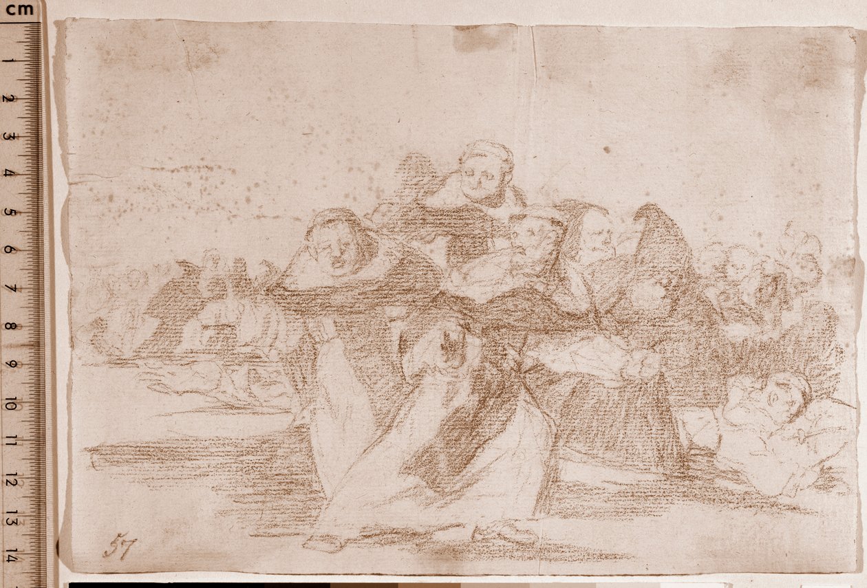Os Desastres da Guerra : Tudo está baralhado (desenho preparatório de Francisco de Goya