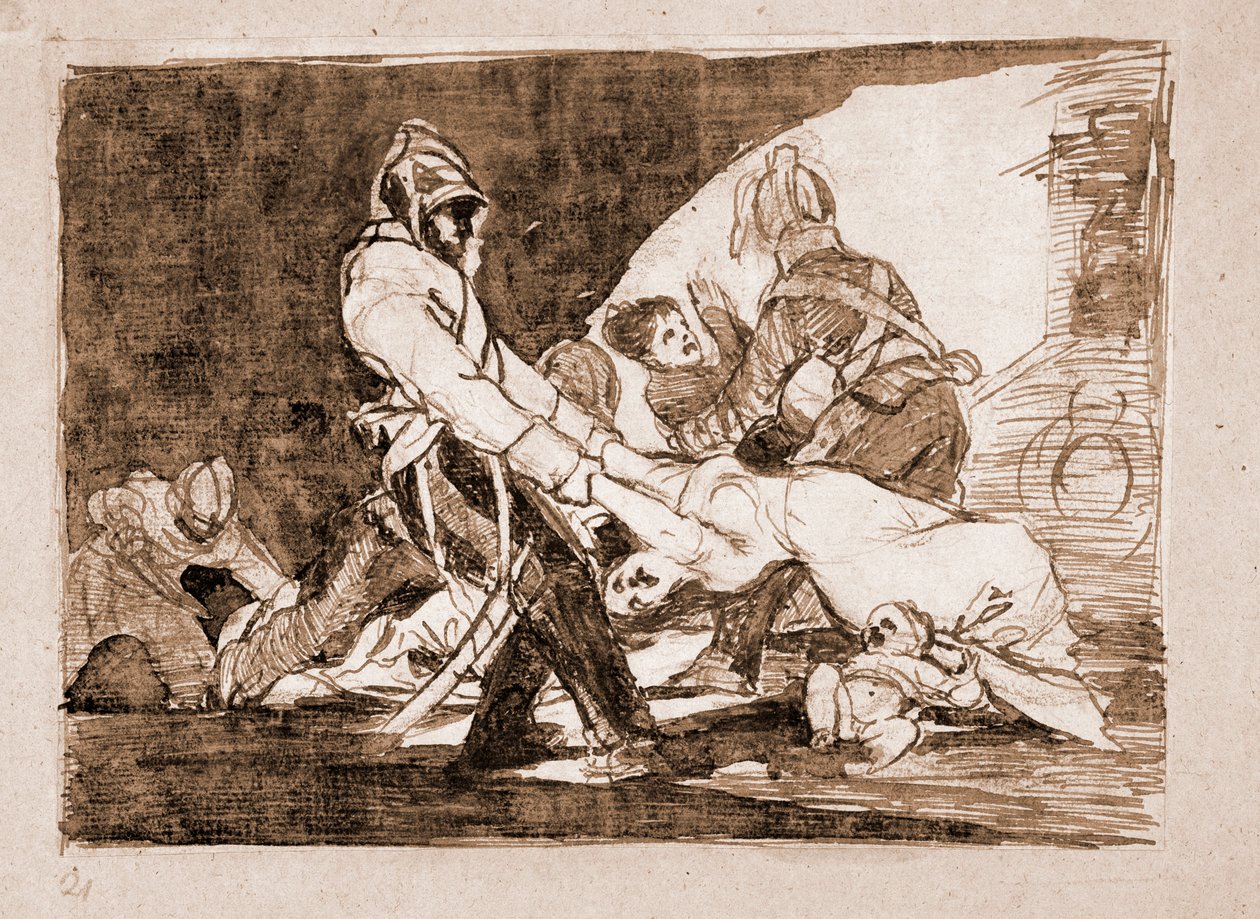 Os Desastres da Guerra : Para eles já não (gravura do desenho preparatório de Francisco de Goya