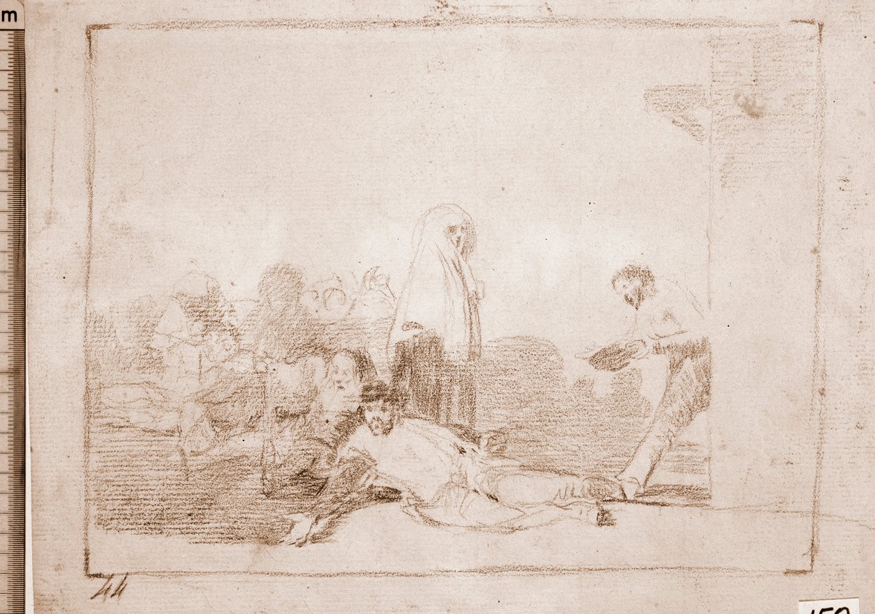 Os Desastres da Guerra : É inútil gritar (desenho preparatório de Francisco de Goya