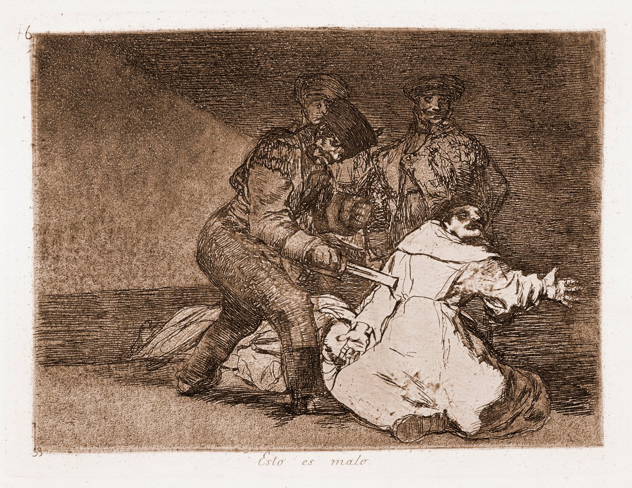 Os Desastres da Guerra : Isto é mau (gravura do desenho preparatório de Francisco de Goya