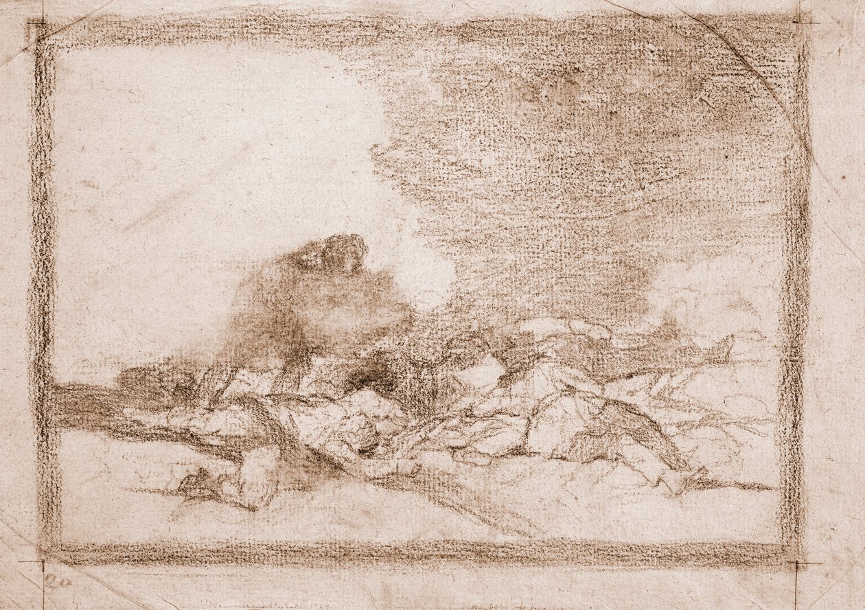 Os Desastres da Guerra : É por isso que você nasceu (desenho preparatório de Francisco de Goya