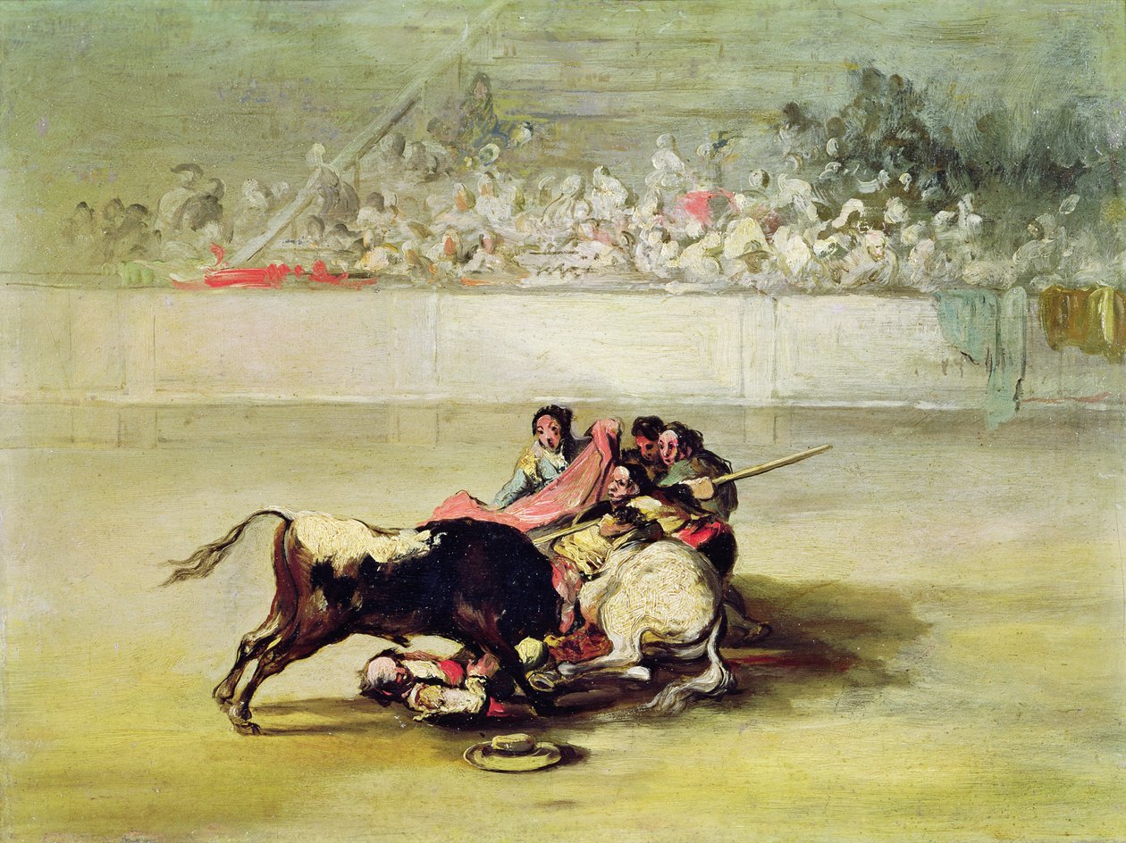 A queda de um Picador de seu cavalo sob um touro de Francisco de Goya