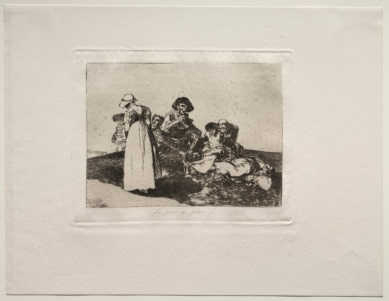 Os horrores da guerra: o pior é implorar de Francisco de Goya