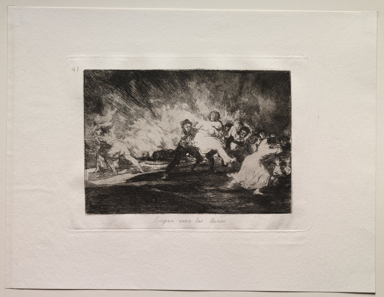 Os horrores da guerra: eles escapam pelas chamas de Francisco de Goya
