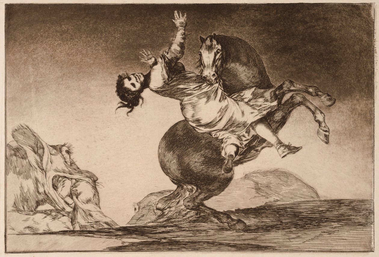 O raptor de cavalos, da série Los Disparates de Francisco de Goya
