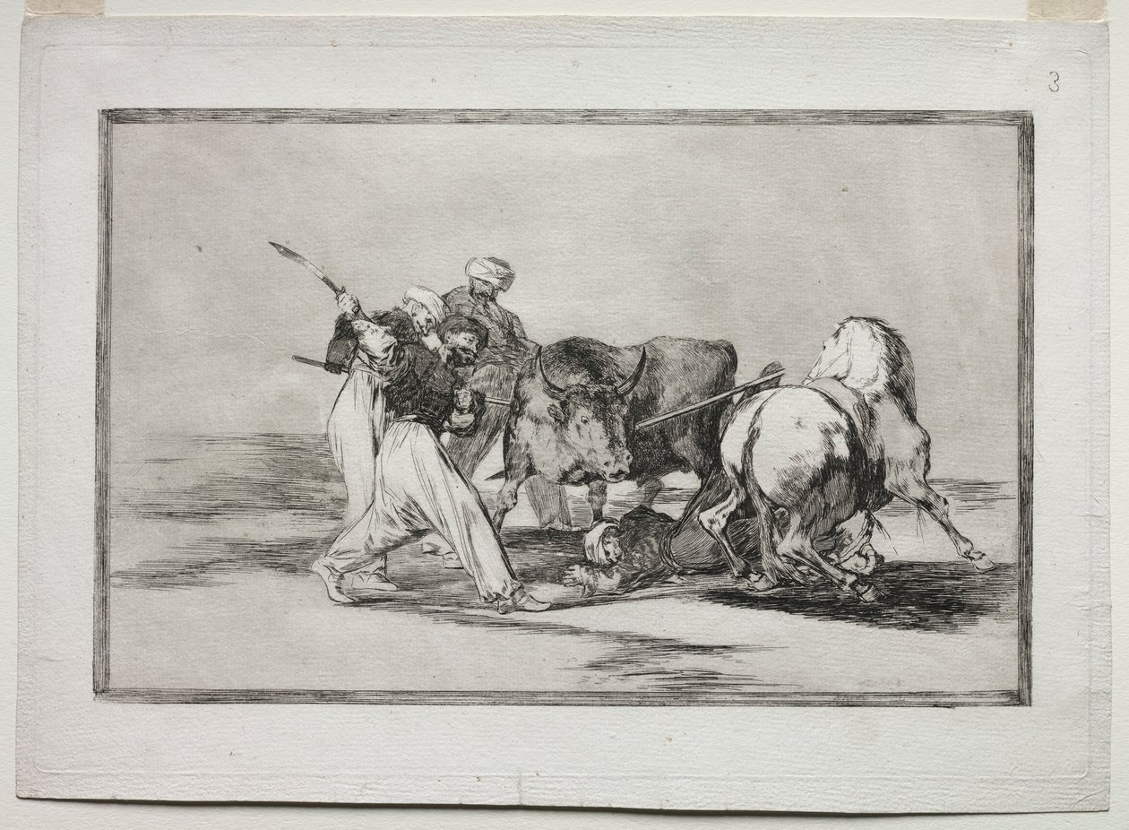Os mouros estabelecidos na Espanha, abandonando as superstições do Corão, adotaram esta arte ..., 1815-1816 de Francisco de Goya