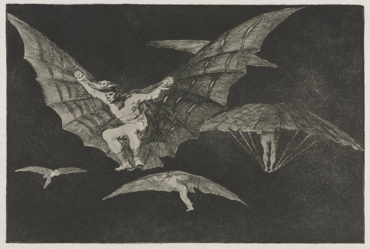 Os Provérbios: Uma Maneira de Voar, 1864. de Francisco de Goya