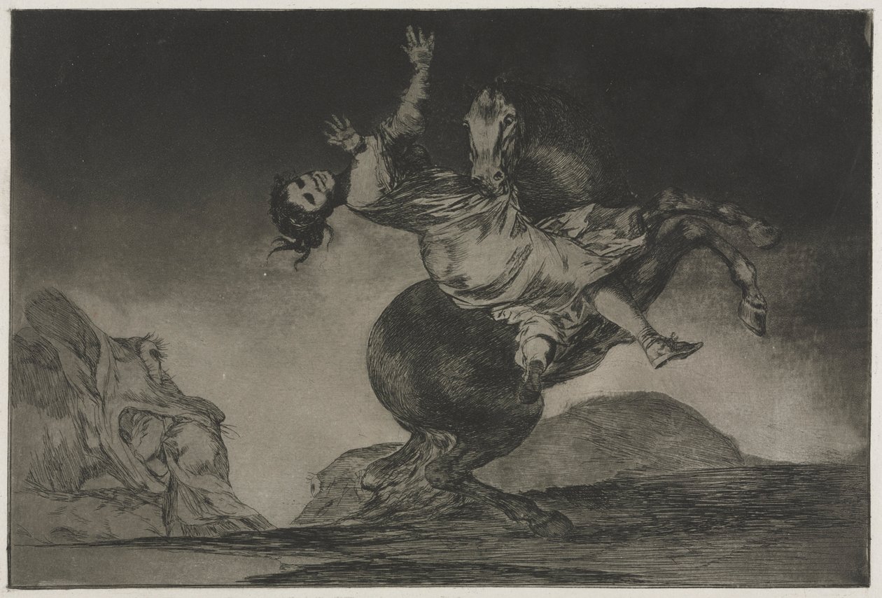 Os Provérbios: O Abdutor de Cavalos, 1864. de Francisco de Goya