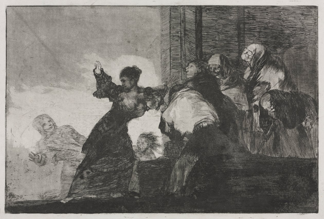 Os Provérbios: Duas Cabeças São Melhores que Uma ou Pobre Loucura, 1816-1823, impresso c. 1863 de Francisco de Goya
