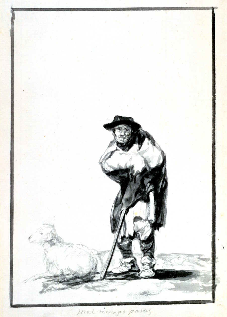 O Pastor, c1760-1820 de Francisco de Goya