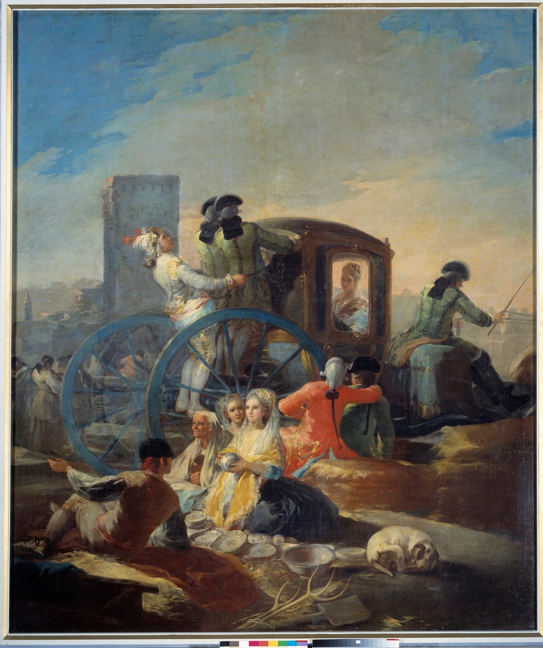 O traficante de pratos. Pintura de Francisco De Goya (1746-1828) de Francisco de Goya