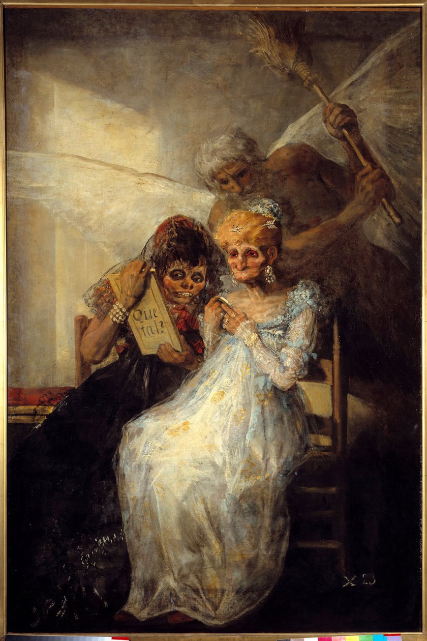 Tempo ou Pintura Antiga de Francisco de Goya (1746-1828) 1808 Sol. 1,81x1,25 m Lille, museu de belas artes - Tempo ou da Mulher Velha. Pintura de Francisco de Goya (1746-1828) de Francisco de Goya