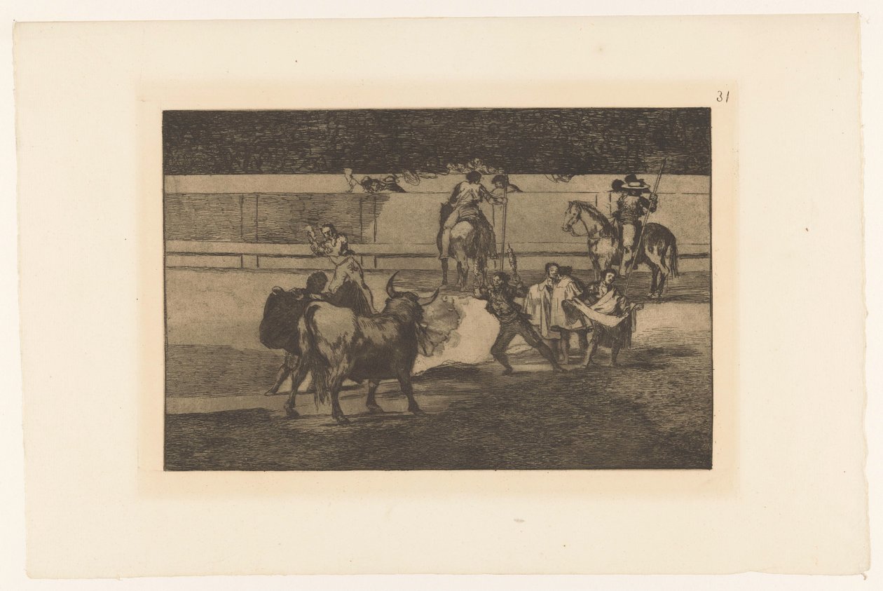 Torero com lagartas em chamas
Banderillas de fuego
Tourada (título da série)
La Taureaumachie (título da série)
La Tauromaquia (título da série) de Francisco de Goya