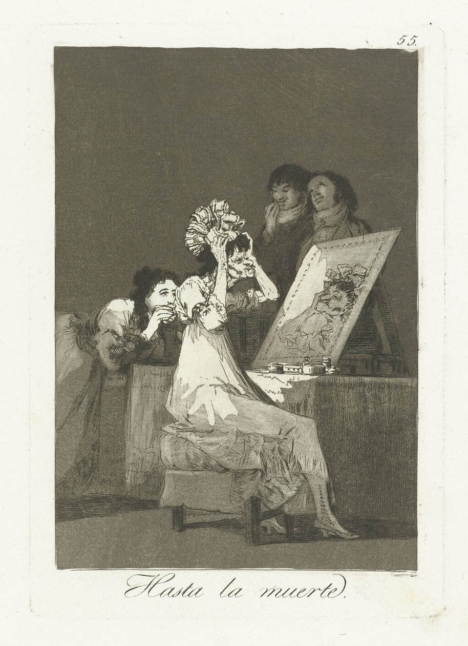 Até à morte
Hasta la muerte (título sobre o objecto)
Los Caprichos (título da série) de Francisco de Goya