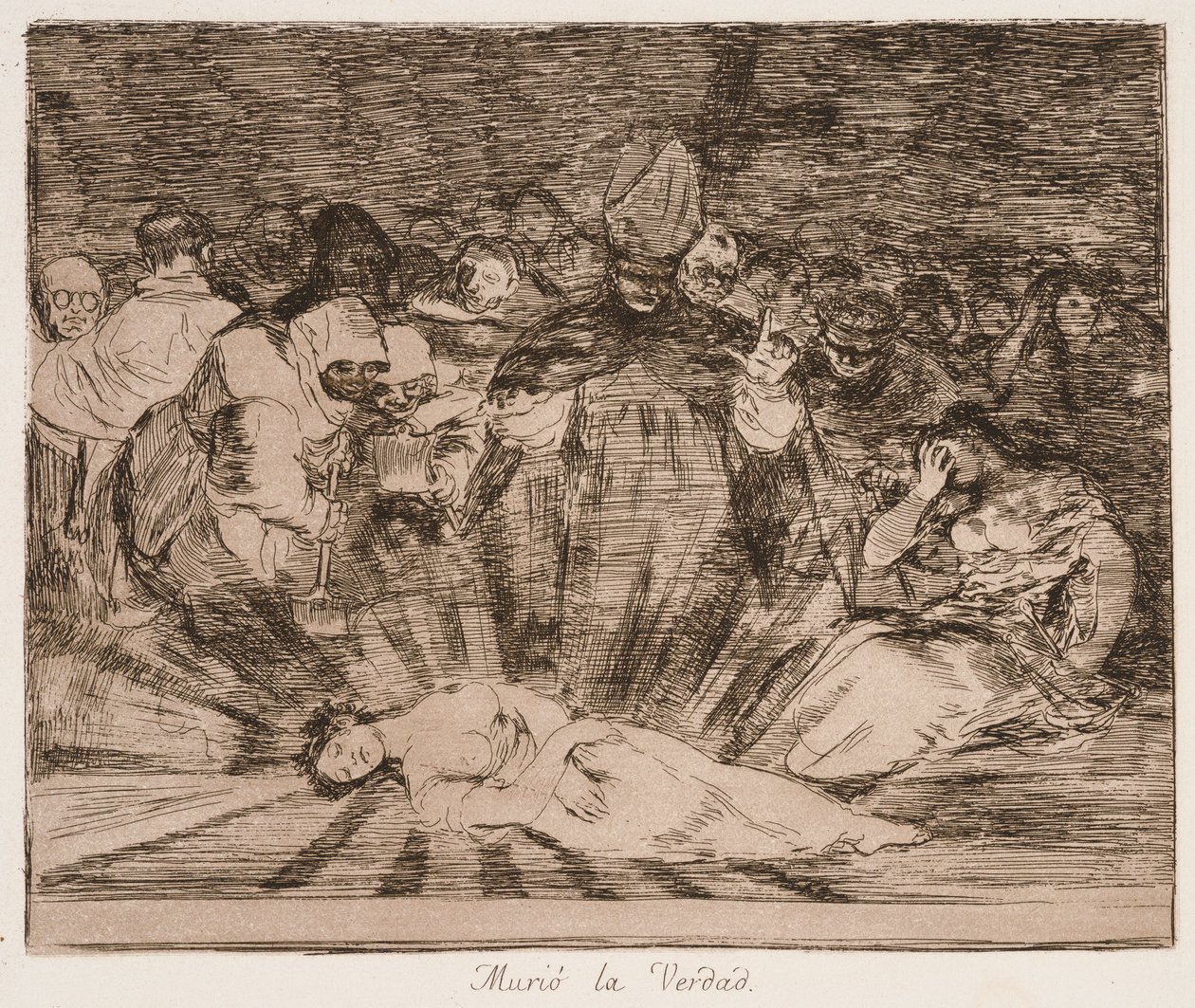 «Truth has Died» (A Verdade Morreu), da série «Os Desastres da Guerra» de Francisco de Goya
