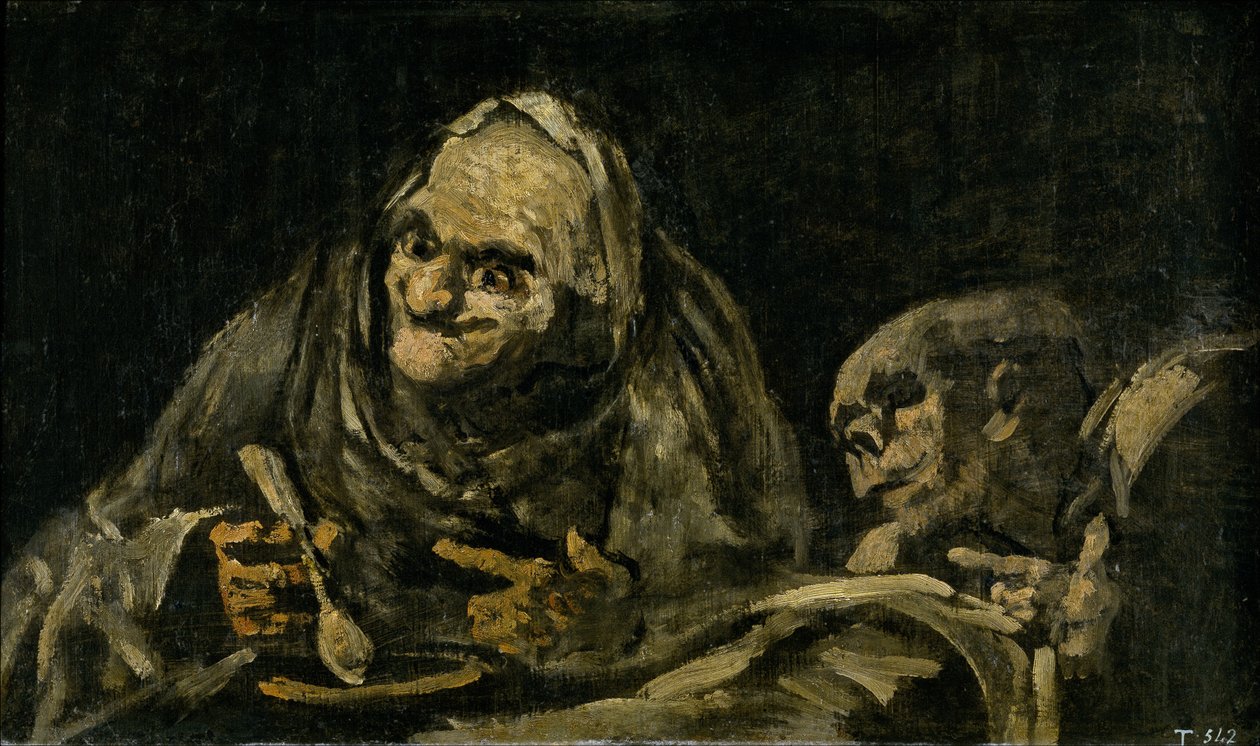 Dois velhos comendo sopa The Witchy Brew de Francisco de Goya