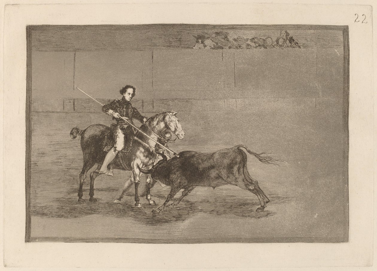 Coragem viril da celebrada Pajuelera no ringue em Saragoça de Francisco de Goya