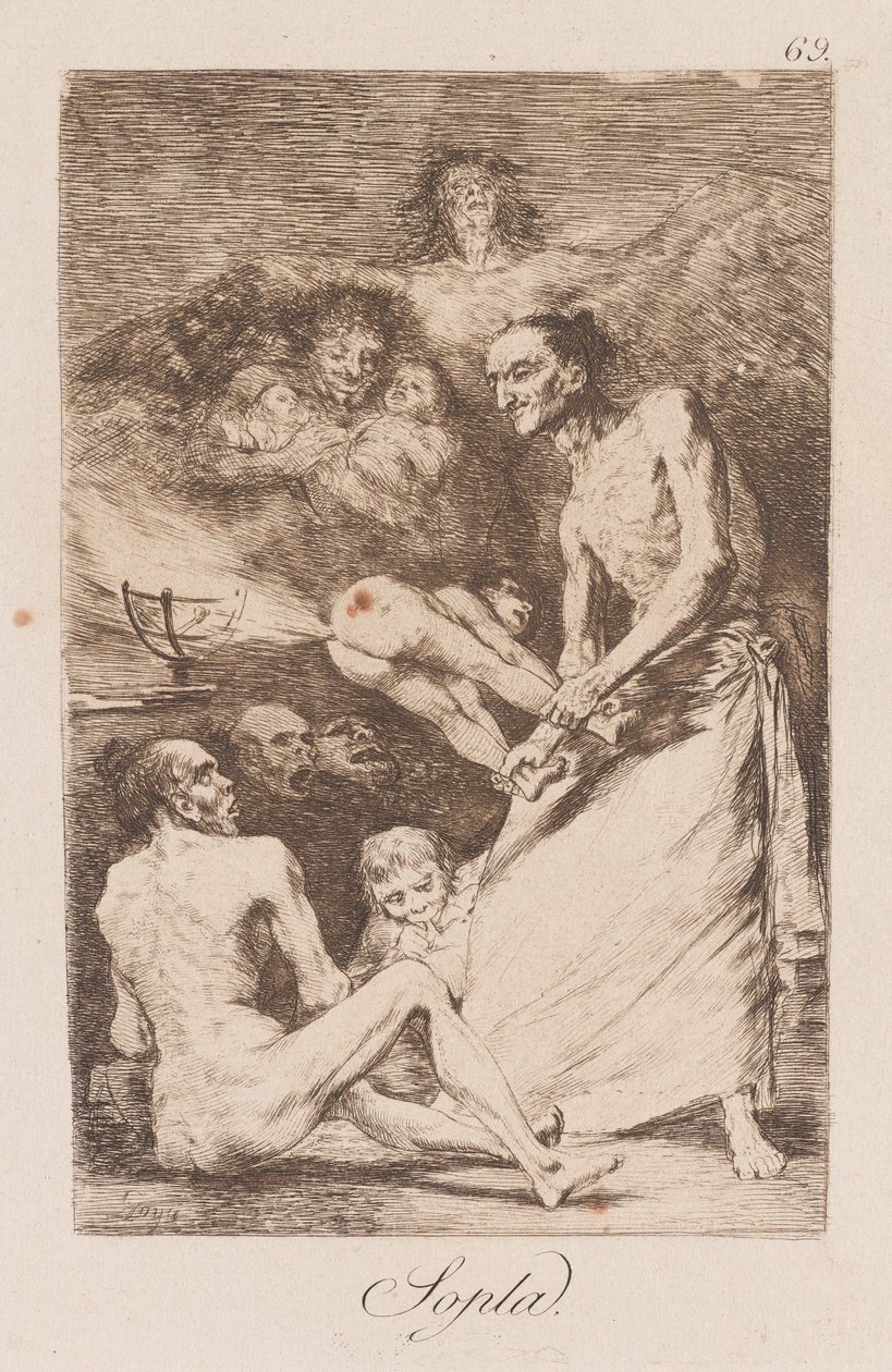 Vento, final do século 18 - início do século 19 (impressão) de Francisco de Goya