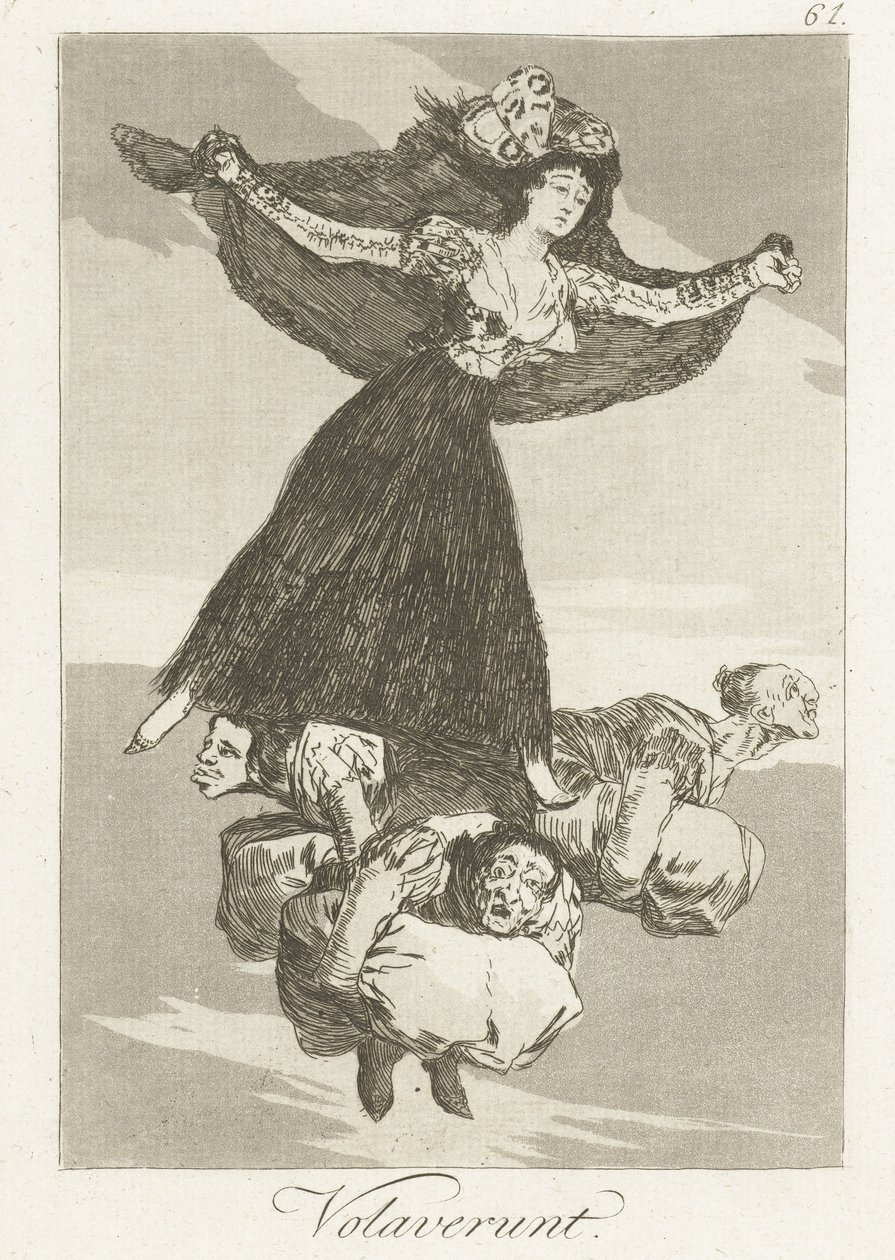 eles voaram Volaverunt (título no objeto) Los Caprichos (título da série) de Francisco de Goya