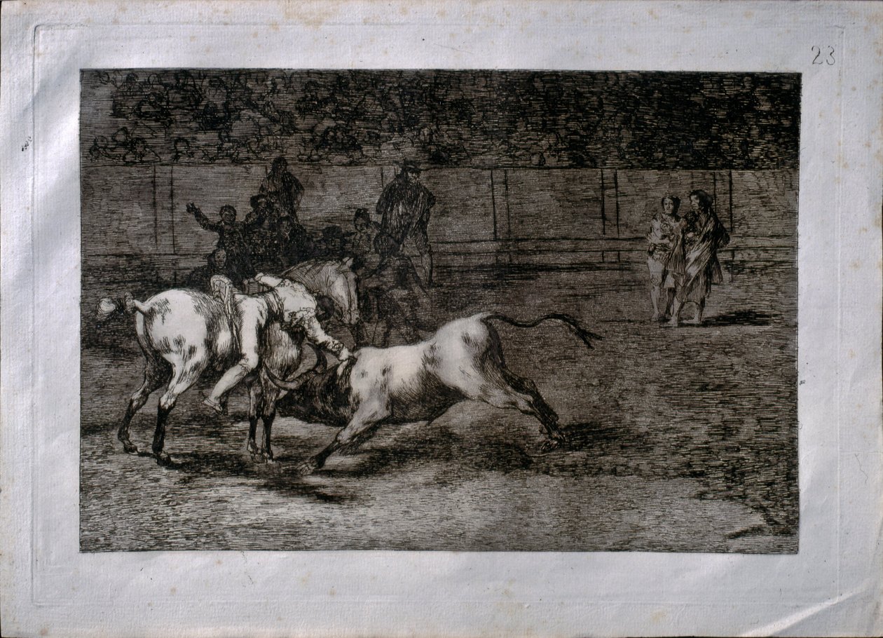 Mariano Ceballos, chamado el Indio, mata o touro a cavalo de Francisco de Goya