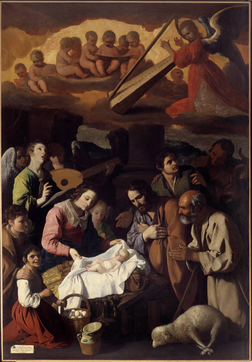 Adoração dos Pastores Pintura de Francisco de Zurbaran (1598-1664) Sol do século XVII. 2,67 x 1,85 m. Grenoble. Museu de Belas Artes de Francisco de Zurbaran