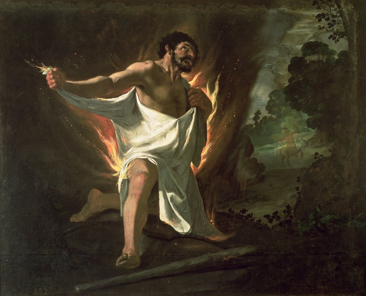 Hércules rasgando o manto ardente, c.1634 de Francisco de Zurbaran