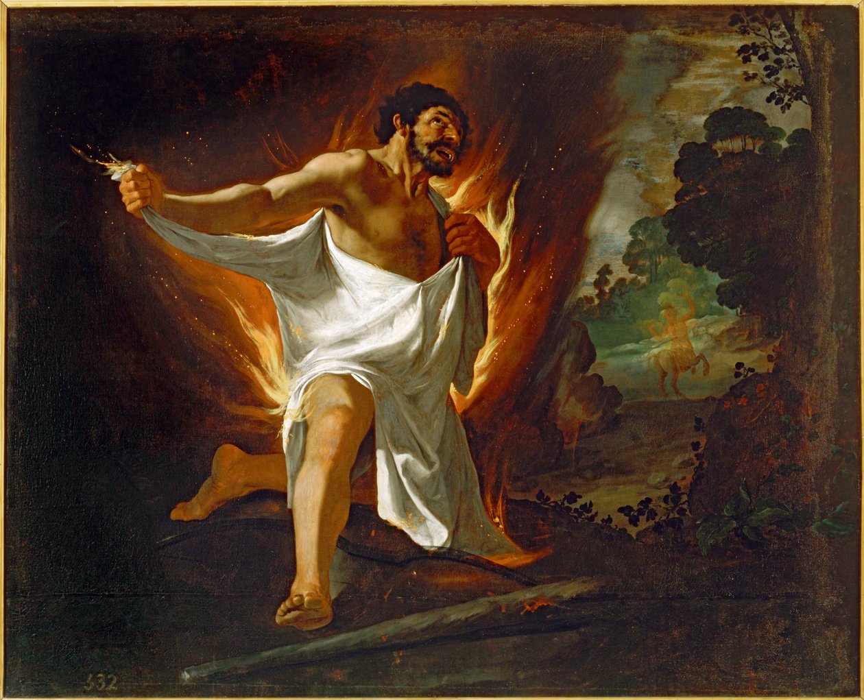 Hércules queimado pela camisa do centauro Nessus ... (óleo sobre tela) de Francisco de Zurbaran