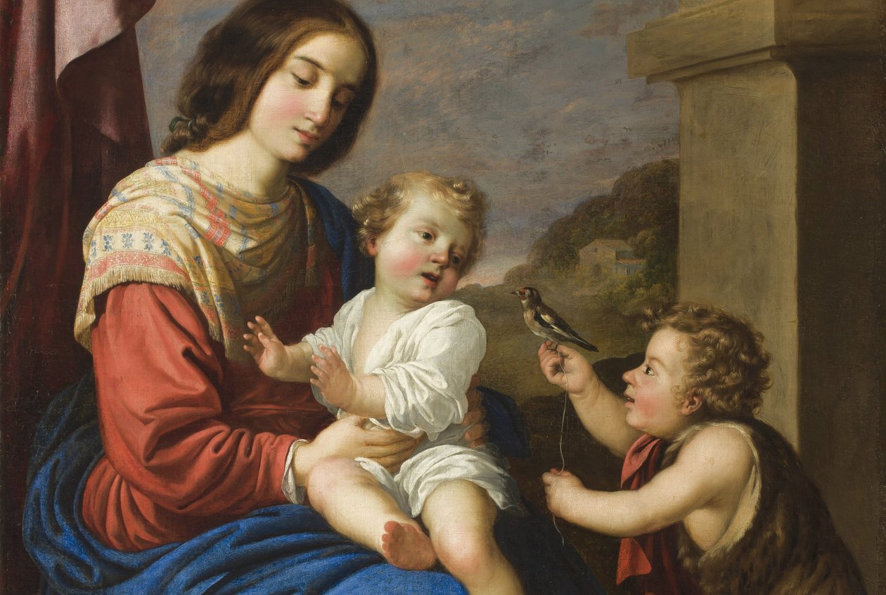 Madonna e criança com o infante São João, 1658 (detalhe de 873219) de Francisco de Zurbaran