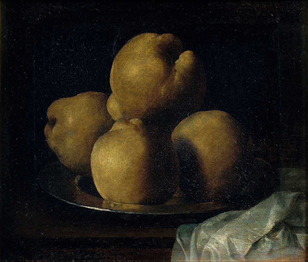 Nature morte aux coings - Natureza Morta com Prato de Quince - Zurbaran, Francisco, de (1598-1664) - Entre 1633 e 1664 - Óleo sobre tela - 35x40,5 - Museu Nacional d