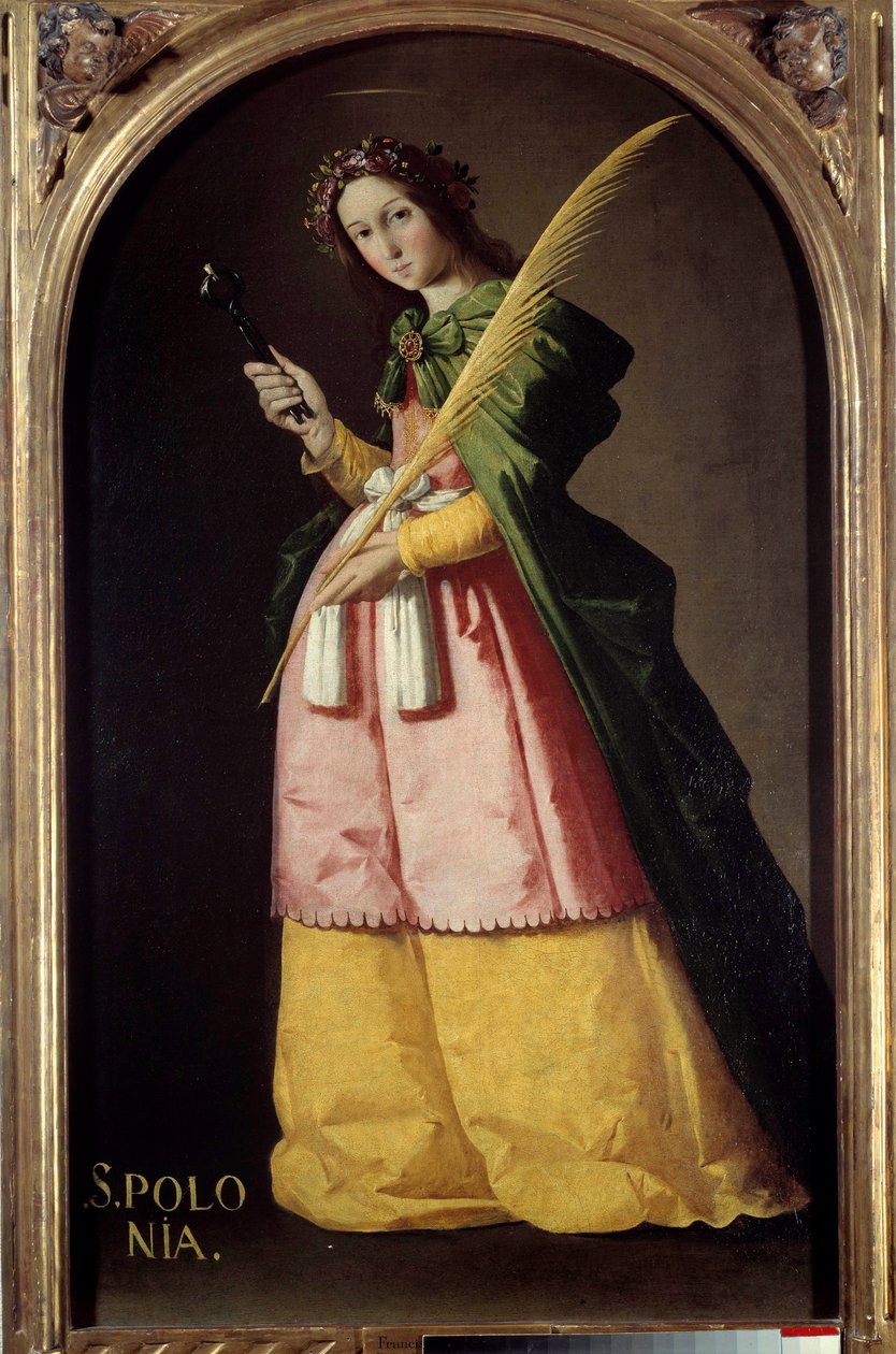 Retrato no pé de São Apolo (ou Apollonia) Pintura de Francisco de Zurbaran (1598-1664) Sol do século XVII. 1,34 X 0,67 m. de Francisco de Zurbaran