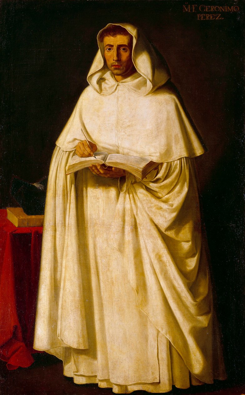 Retrato do Padre Jerónimo Perez Pintura de Francisco de Zurbaran (1598-1664) de Francisco de Zurbaran