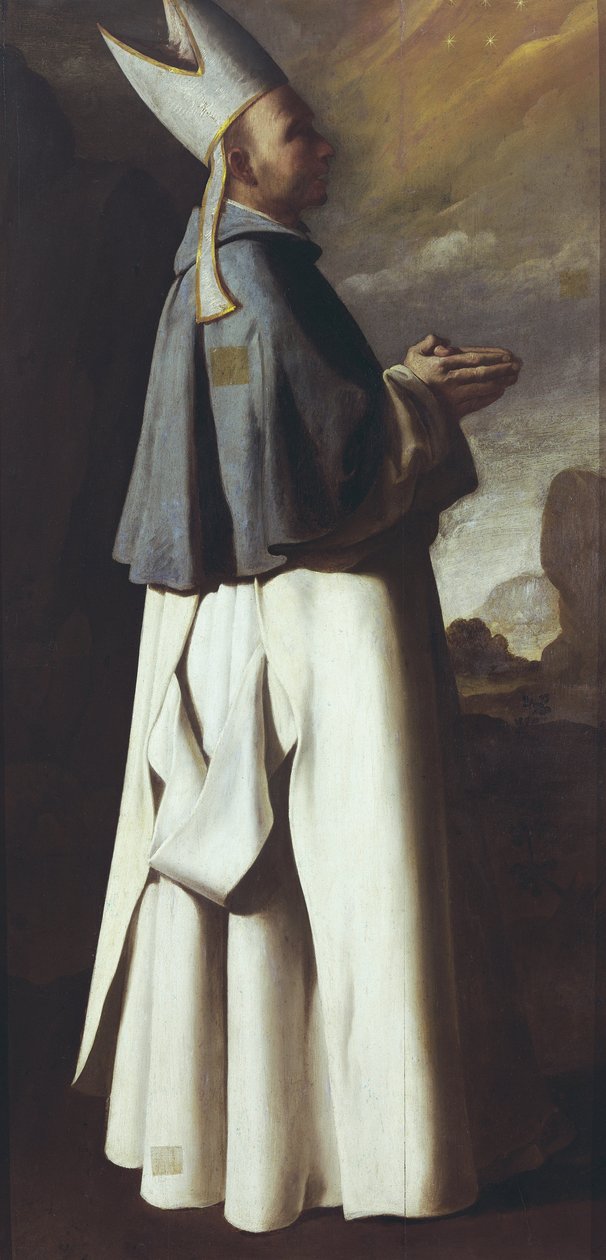 São Hugo de Grenoble (Hugues de Chateauneuf) (óleo sobre tela) de Francisco de Zurbaran