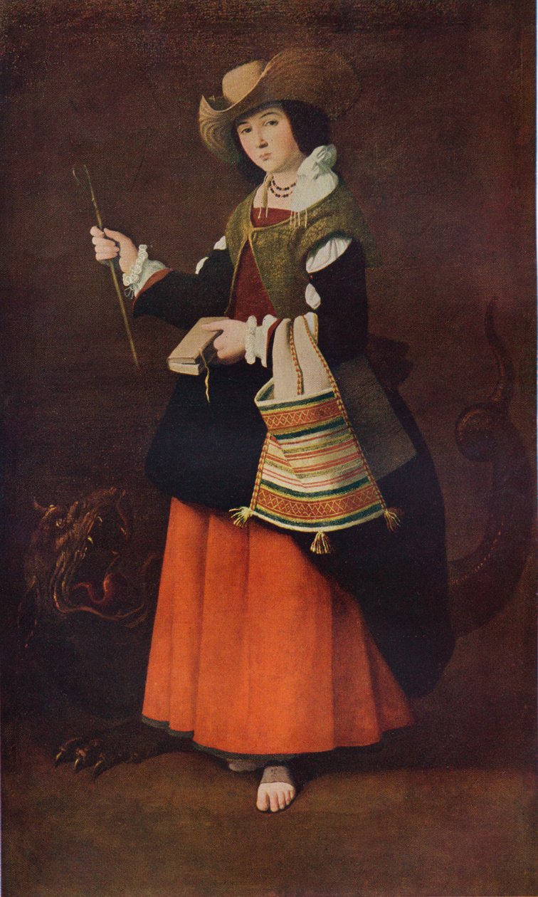 Santa Margarida de Antioquia, c1630, 1937 de Francisco de Zurbaran