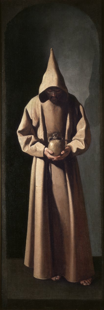 São Francisco Contemplando uma caveira, c.1635 (óleo sobre tela) de Francisco de Zurbaran