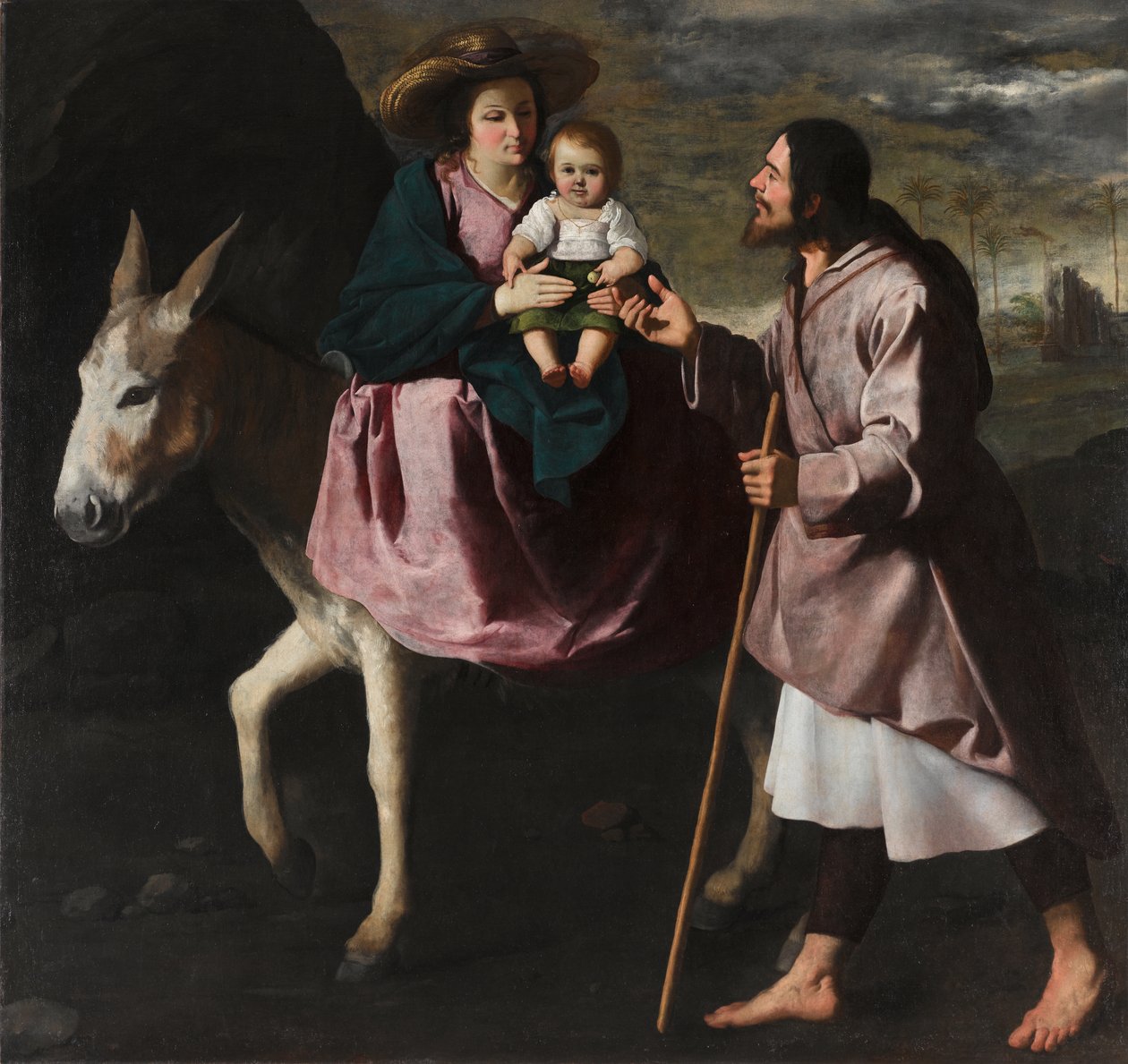 A Fuga para o Egito, c.1638-40 (óleo sobre tela) de Francisco de Zurbaran