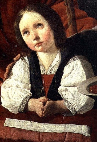 A Sagrada Família, detalhe do Menino Jesus de Francisco de Zurbaran