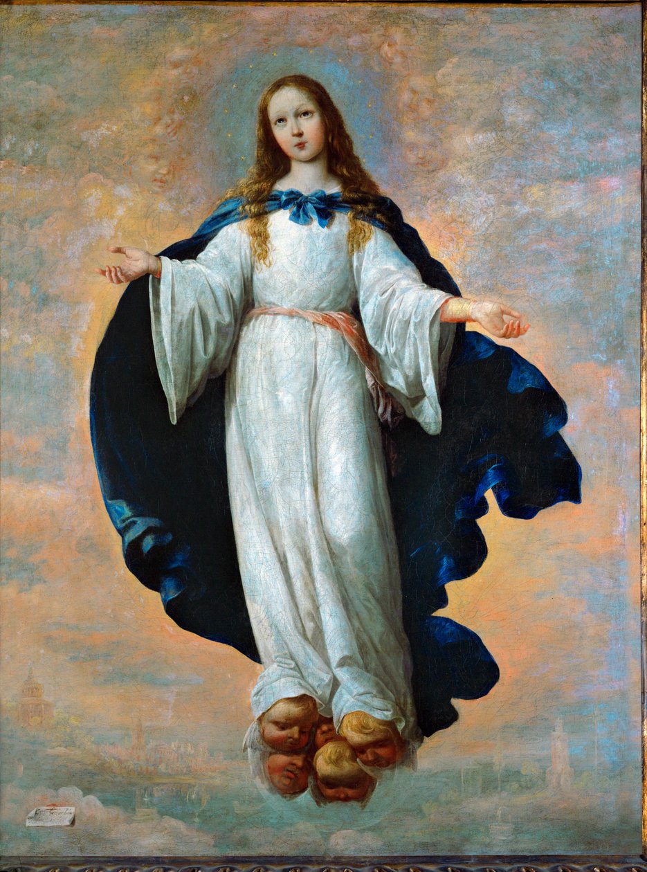 A Imaculada Conceição ... (óleo sobre tela) de Francisco de Zurbaran