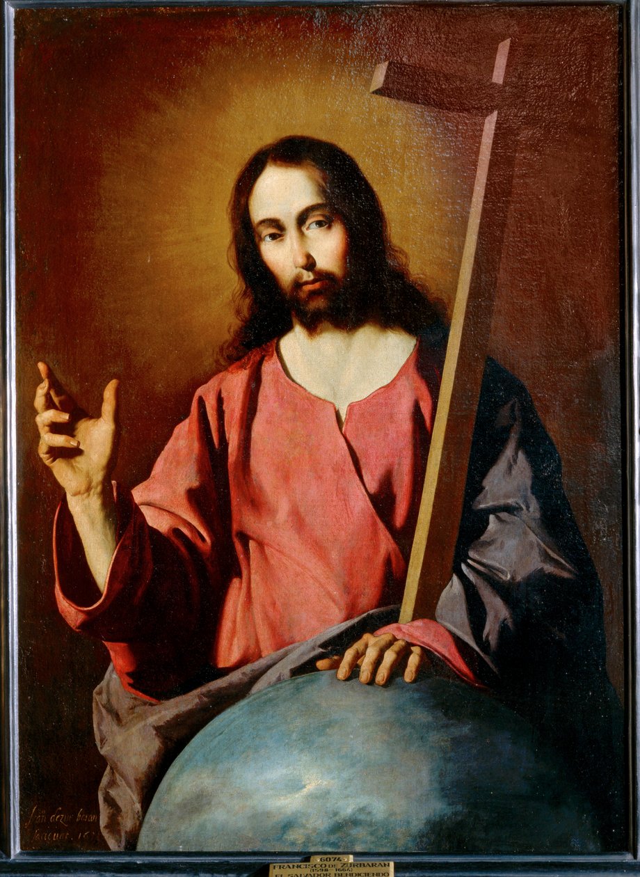 A bênção do Salvador 1638 ... (pintura sobre tela) de Francisco de Zurbaran